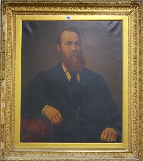 A pair of 19th century Spanish portraits, lady and gentleman, 75 x 62cm